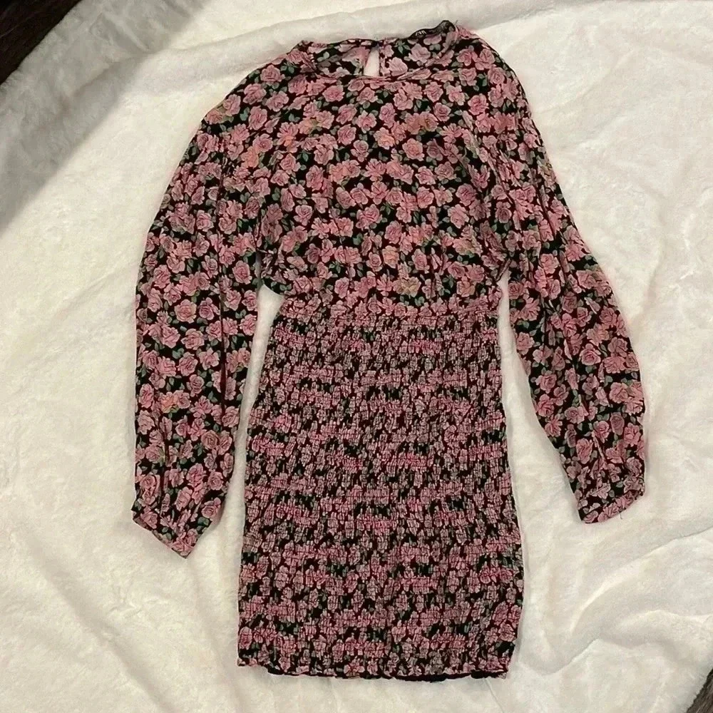 Zara Smocked Floral Dress‎